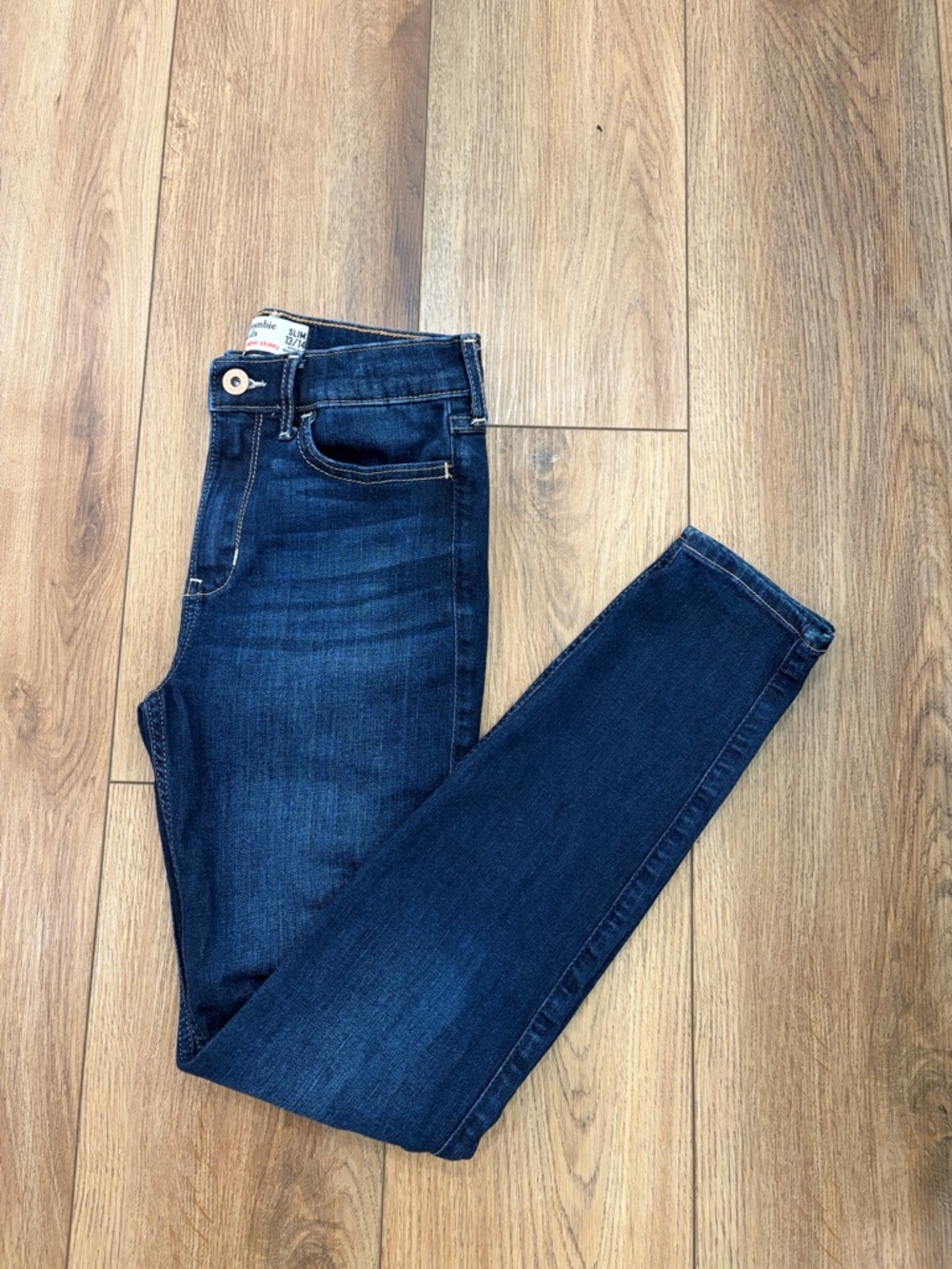 abercrombie kids Dark Blue High-Rise Super Skinny Jeans | size slim 13/14
